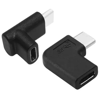 

90 Degree USB C Type C Male to Female Adapter,Right & Left Upward & Downward Angled 90 Degree USB-C USB 3.1 Type-C Male to Femal