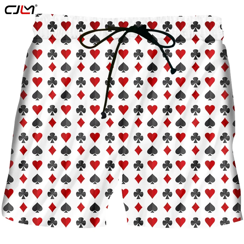 

CJLM Summer New Beach Shorts Trend 3D Printed Poker Colorful Plus Size 6XL Costume Men Spring Shorts