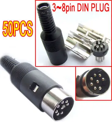 

DHL/EMS 250PC 3 Pin 4 Pin 5Pin 8 Pin DIN Plug Cable Mount Solder-A8