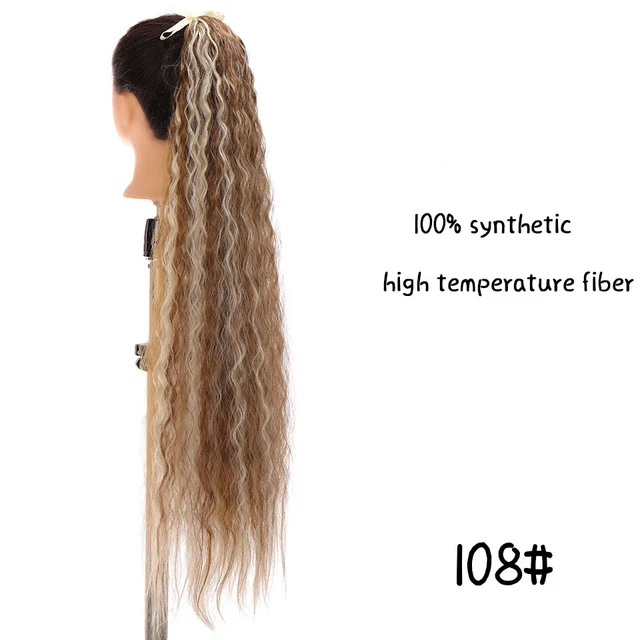MSTN 30-Inch Synthetic Hair Fiber Heat-Resistant Straight Hair With Ponytail Fake Hair Chip-in Hair Extensions Pony Tail Wigs J108