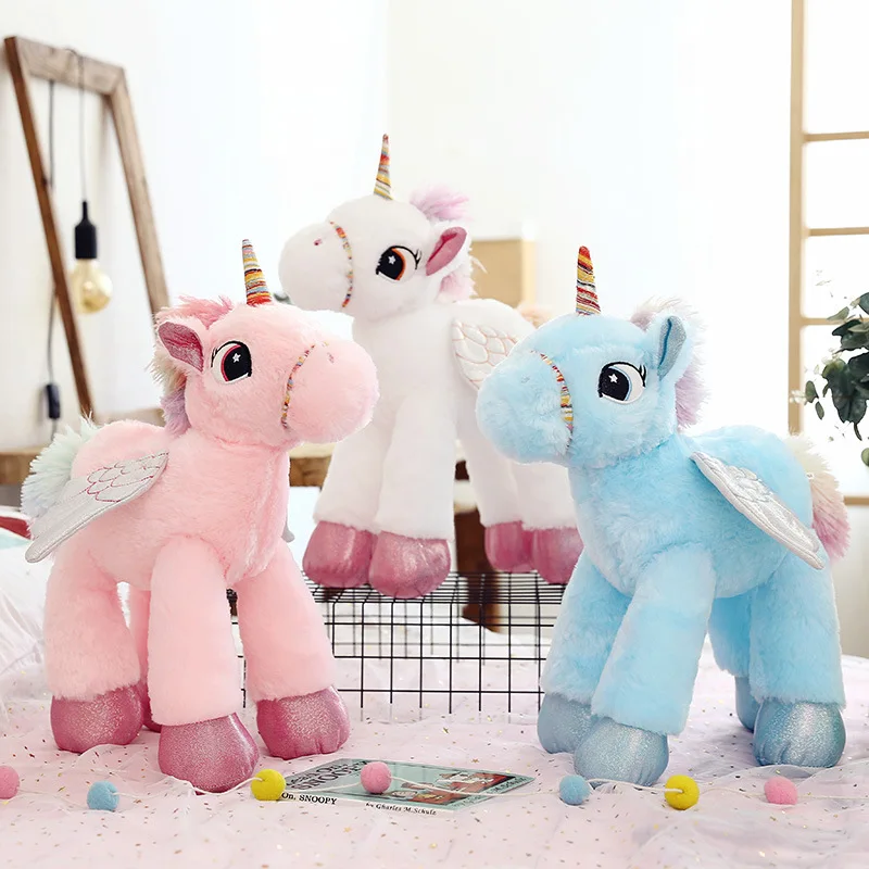 

Creative New Style Plush Toys Cartoon Cotton Candy Unicorn Doll with Wing My Little Birthday Gift