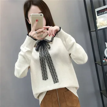 

in autumn. The new style jacket of 2019 is a chaotic lace knitted bottom sweater. It's lazy in spring and autumn.