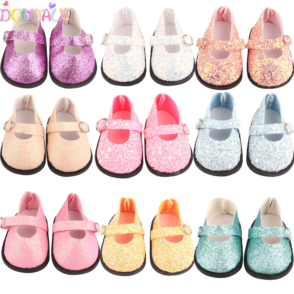 Handmade 7cm Doll Shoes Boots For 18Inch American&43cm Baby New Born Doll Sequins Shoes Accessories For OG 1/3 BJD DIY Girl Doll generation dolls