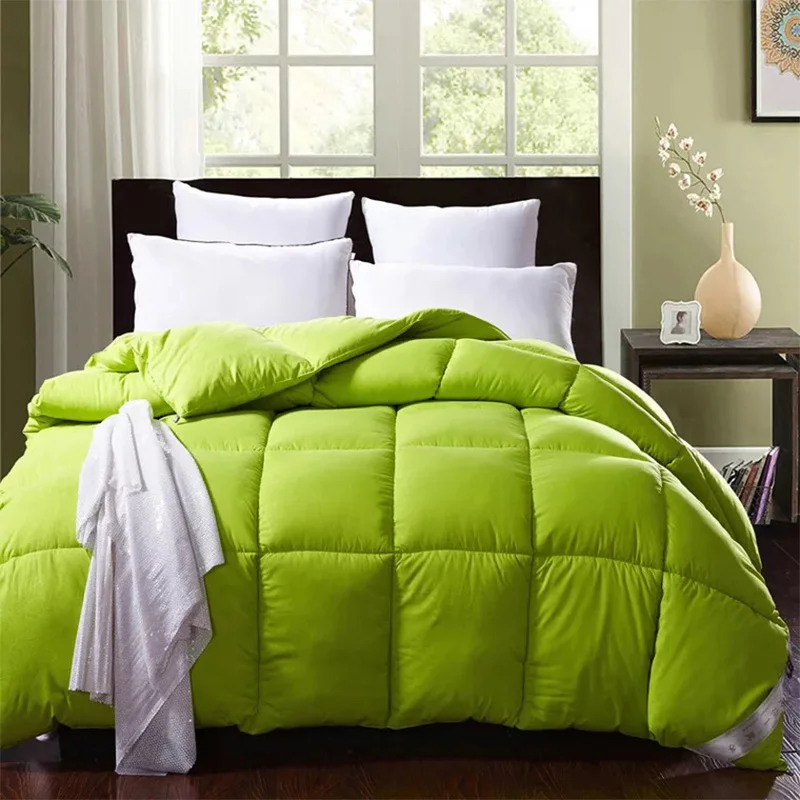Перо бархат зима Стёганое одеяло толстый плед дома весна-осень комфортная постель для кровати king/queen/twin/полный размер - Цвет: Green