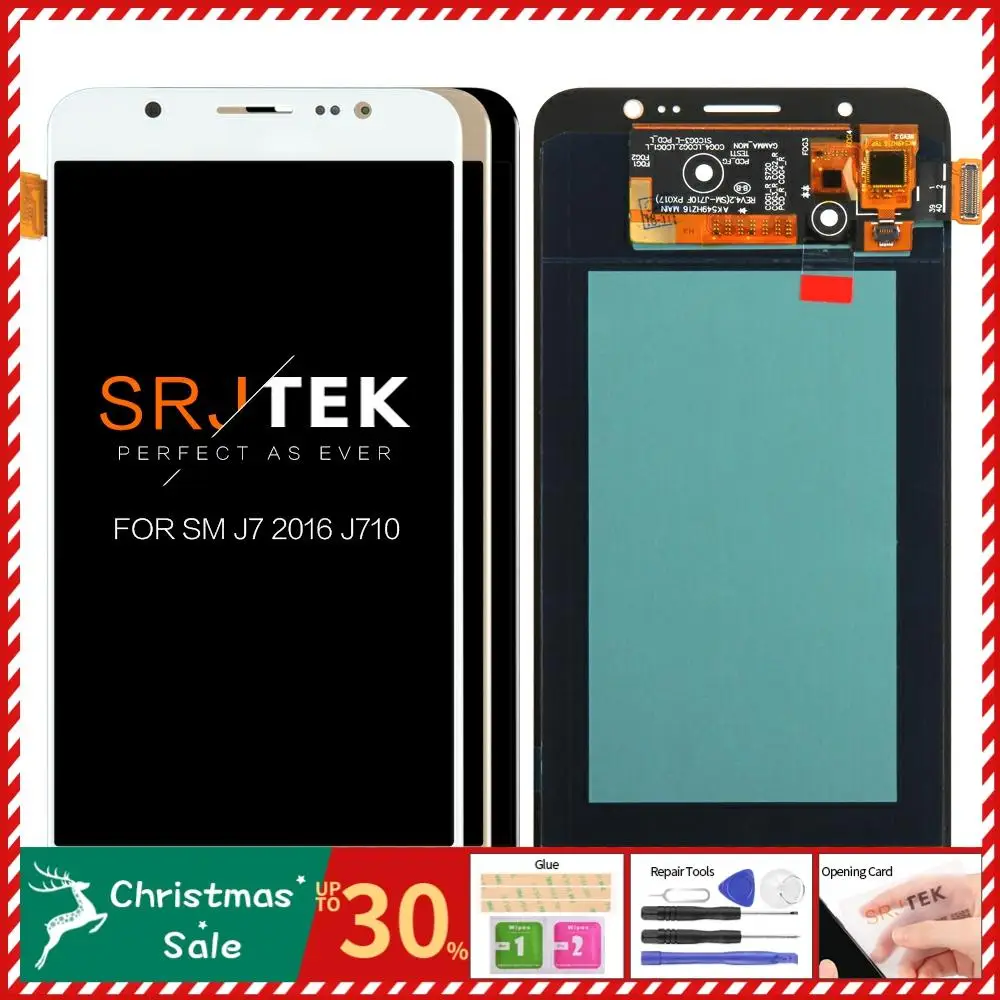 AMOLED для samsung Galaxy J7 J7108 ЖК-дисплей J7109 J7108F сенсорный экран дигитайзер стекло сборка для samsung J7109 J7108F