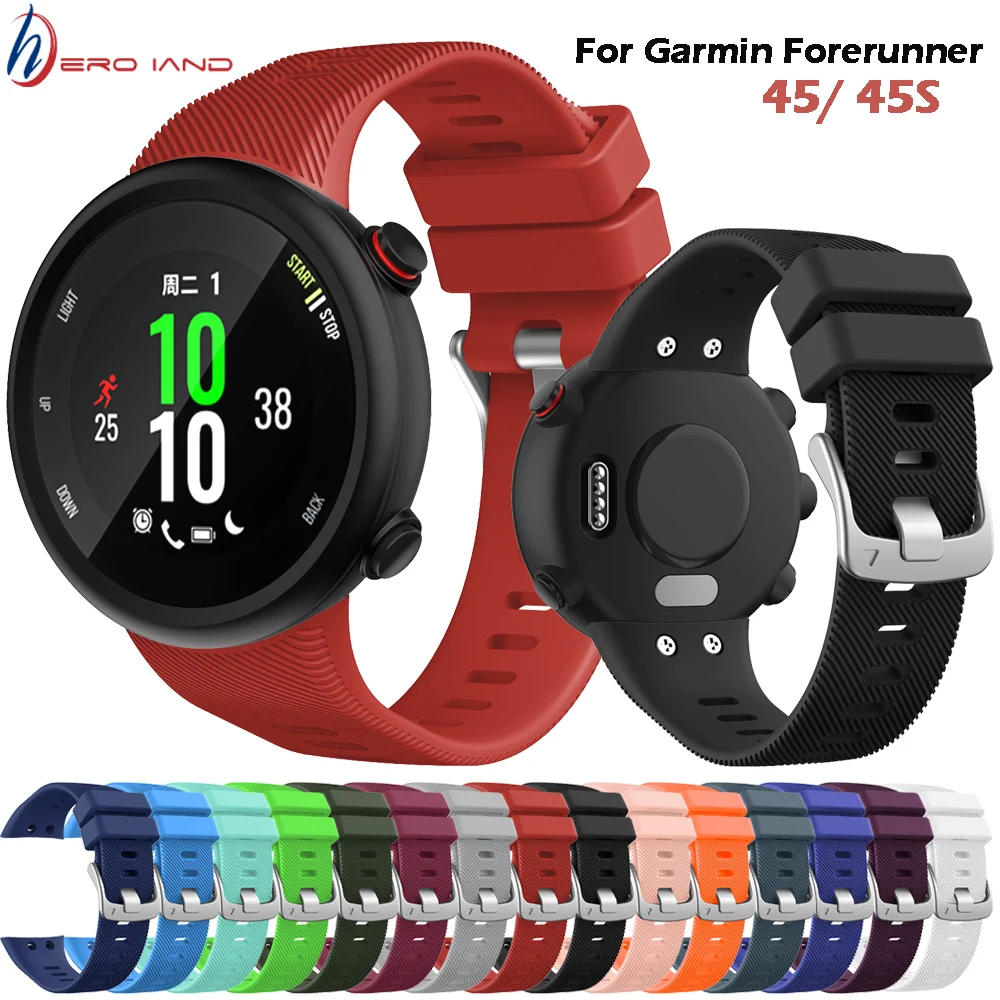 Soft Silicone Smart Watch Band For Garmin Forerunner 45 45S Sport Wrist Strap For Garmin Swim 2 Replacement Bracelet Accessories