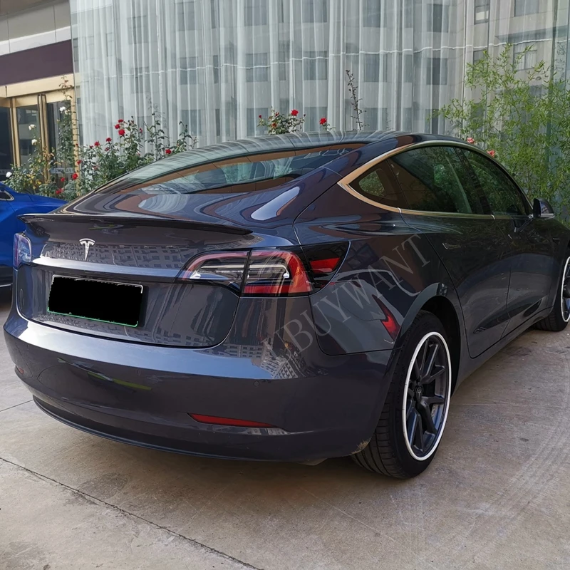 

For Tesla Model 3 2017 2018 2019 2020 ABS Plastic rear boot Wing Spoiler Rear Roof Spoiler Wing Trunk Lip Boot Cover Car Styling