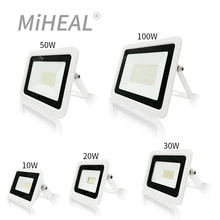 

220V 230V 240V LED Flood Light Ultrathin Floodlight 10W 20W 30W 50W 100W IP68 Waterproof LED Spotlight Reflector Outdoor Light