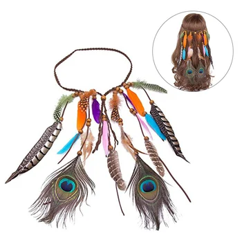 

Indian Headband Tassel Feather Hair Band Bohe Hairband for Women Girl Party