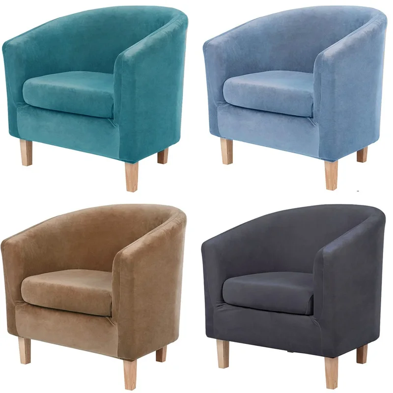 1Set Tub Chair Slipcovers Split Style Living Room Arc Small Sofa Covers With Cushion Cover Washable Furniture Protector | Дом и сад