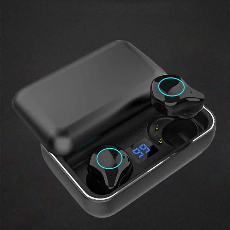 Bluetooth гарнитура R6 Спортивная зарядная корзина Tws Bluetooth гарнитура цифровой дисплей контактные наушники в ухо глубокий бас звук