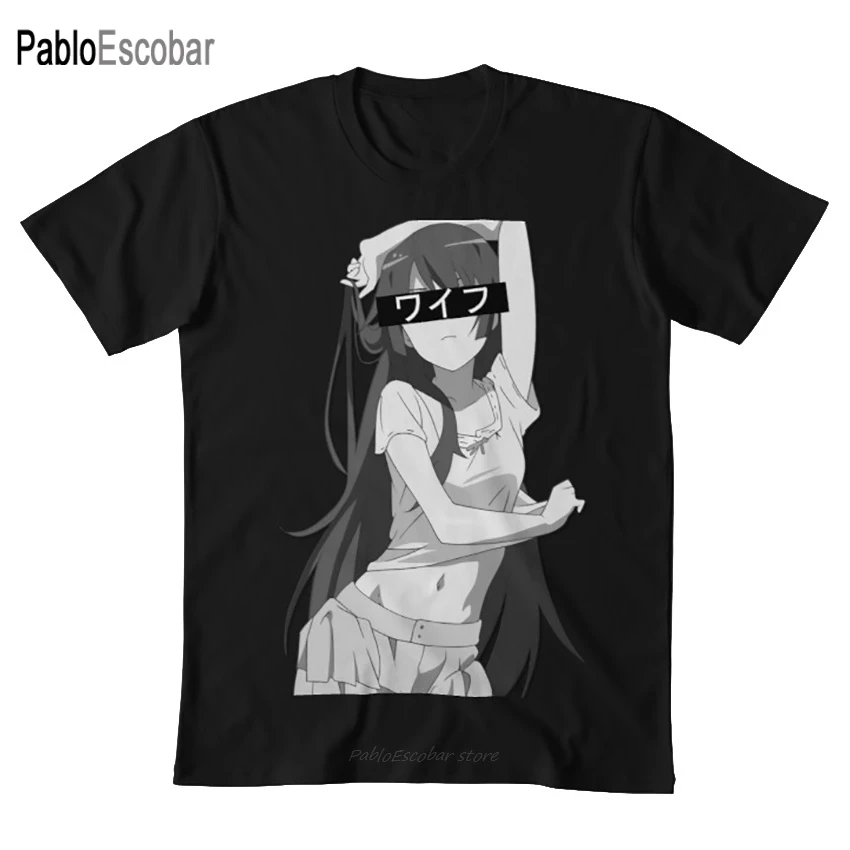 Футболка senjougaхара с надписью Waifu | Мужская одежда