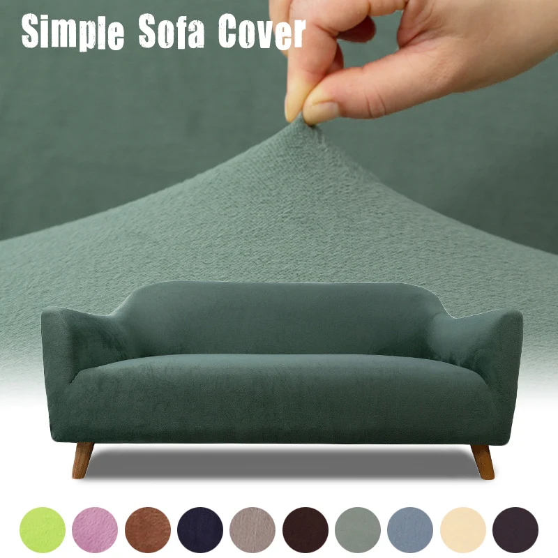 

Velvet Plush Thicken Elastic Sofa Cover Universal Sectional Slipcover 1/2/3/4 seater Stretch Couch Cover for Living Room