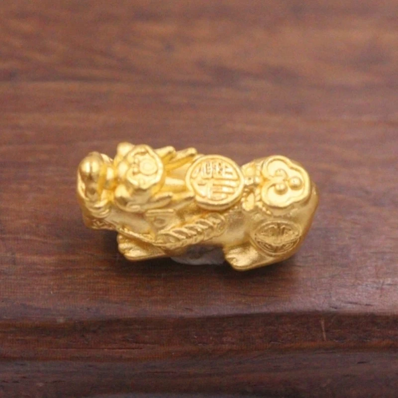 

Real 24Kt Yellow Gold Pendant 3D Luck Bless Fu Ruyi Pixiu Bead 0.8-1.2g 18x7x9mm GUARANTEED 24K PURE GOLD Best Gift