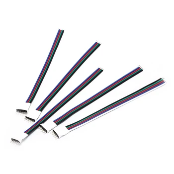 

Male 5pcs/lot LED Strip 5 Pin Connector 5P Cable 15cm for SMD RGBW RGBWW Wire RGB Extension