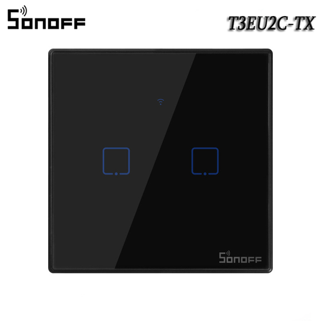 T0/T1/T2/T3 EU 1/2/3 Gang WiFi Smart Wall Touch Switch Smart Home Remote Control Via Ewelink APP/RF433/Alexa Voice/Touch