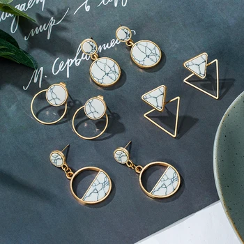 

Korean Statement Gold Acrylic Drop Earrings For Women Simple Geometric Hollow Drop Dangle Eearrings 2020 Fashion Party Jewelry