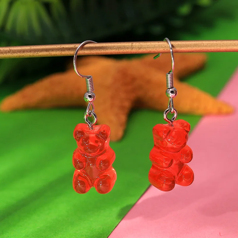 

Cute Acrylic Little Bear Earrings for Women Girls Fashion Hanging Drop Earrings Female Engagement Wedding Jewelry Gifts