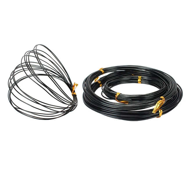 4 Tekercs Eloxált Alumínium Bonsai Edzőhuzal Huzalok 3 Méretű (1,0 Mm, 1,5 2,0 Mm) Összesen 20 M (Fekete) - Image 5