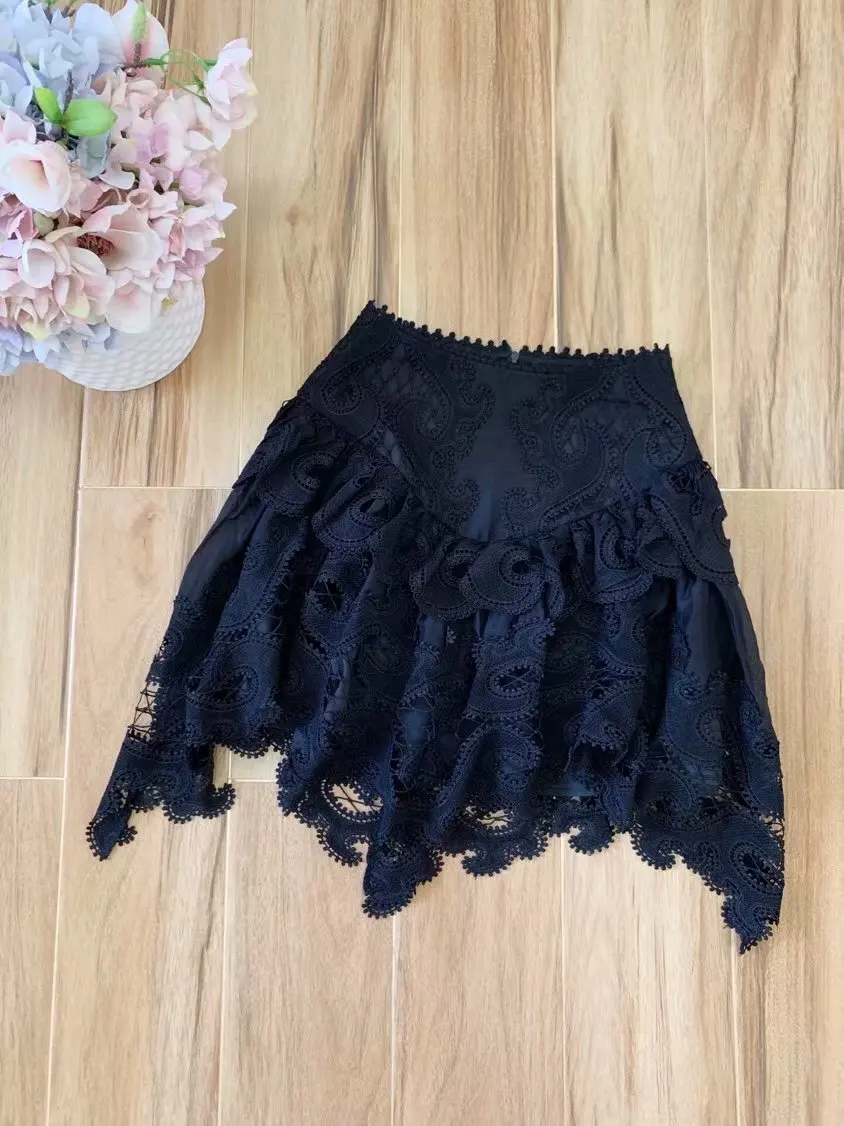 Just Skirt Новинка 11,5, высокое качество, женские топы с рукавами-фонариками и воротником-стойкой+ юбка с высокой талией и вышивкой, костюм - Цвет: Just Skirt