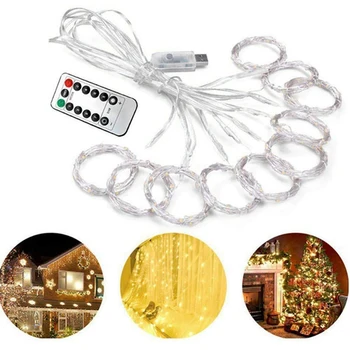 

300 LED USB String Curtain Fairy Lights Hanging Wall Lamp Wedding Party 8 Modes Waterproof Decorate Christma Outdoor Garland