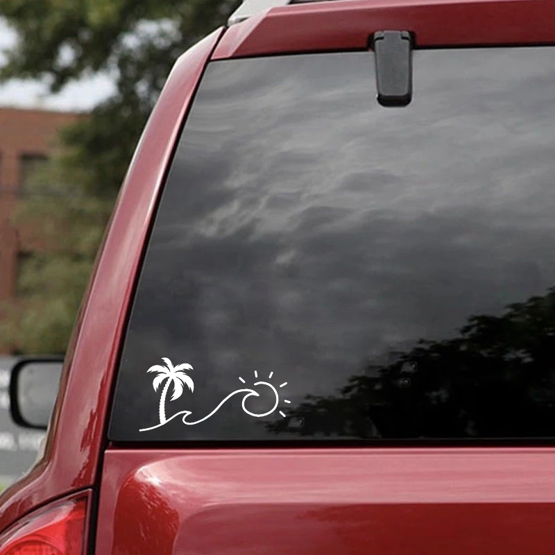 木と波をモチーフにした車のステッカー 日焼け止め バンパー アクセサリー 17x8 3cm Car Stickers Aliexpress