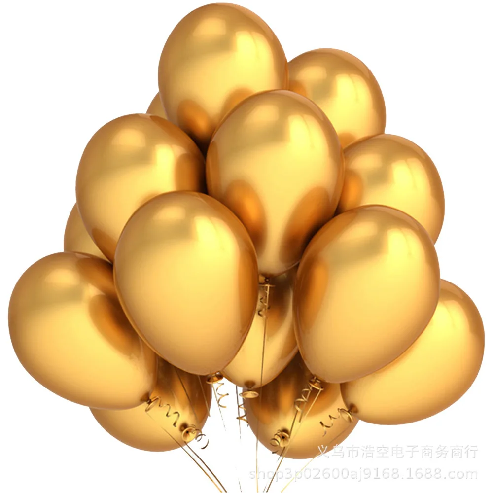 Cross Border Hot Selling 12-Inch Thick Rose Gold Black And Golden Balloon Combination Balloon Set Wedding Birthday Decorative De