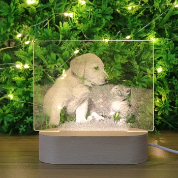 

Zhongshan Customization Wood 3D Illusion LED Night Table Lamp