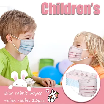 

Disposable Children's Mask Cartoon Printing Two-Color Mixed Mask Three-Layer Face Protective Cover chirurgicaux Mask Accessory
