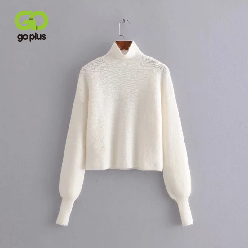 

Winter Women's Swerater Knitted Jacket Lantern Sleeve Turtleneck Sweaters Pull Femme Hiver Jersey Mujer Pull Femme Nouveaute