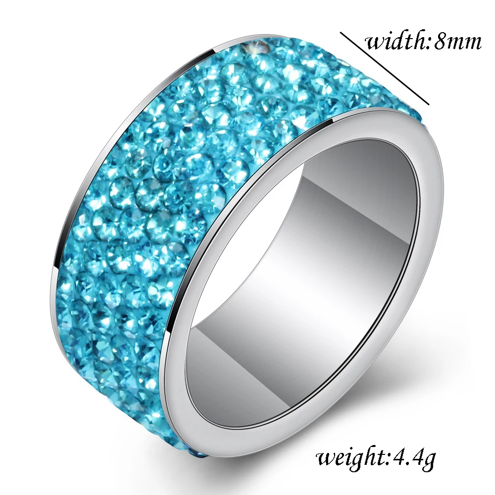 NIBA-Promotion-Christmas-day-gift-jewelry-Rhinestone-Simple-Blue-crystal-Eternity-Ring - 副本