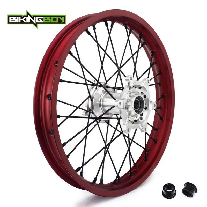 BIKINGBOY спереди и сзади 2" 18" обод колеса концентратора для HONDA CRF250R 04-19 CRF250X CRF450R 02-19 CRF450X CR125R CR250R 02-13 05 06 07 08 - Цвет: 711 612 Rear Silver