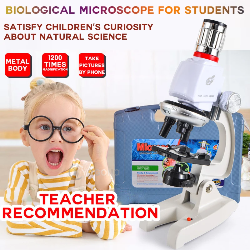 1200x Microscope Kit for Child Refined Education Science Toy Gift Student School 