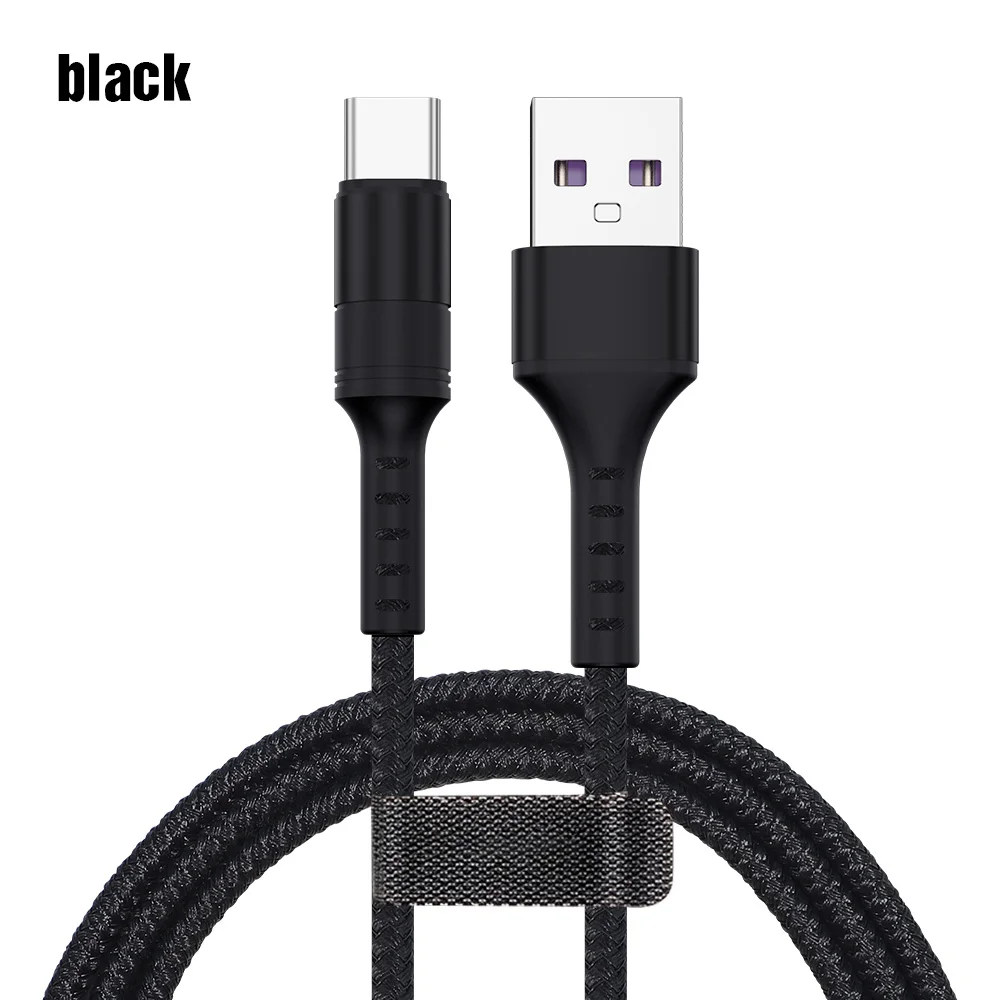 5A супер быстрый USB C кабель для huawei P30 Pro P20 Quick Charge 3,0 кабель Tipo C для samsung S10 S8 A70 Xiaomi Mi 9 Oneplus 7 Pro - Цвет: Black