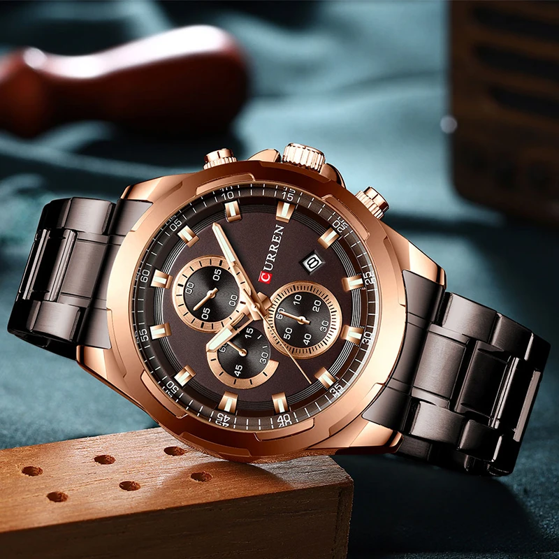 Мужские часы от роскошного бренда Curren с большим циферблатом золотые мужские часы с хронографом золотые мужские часы s мужские наручные часы Relogio Masculino