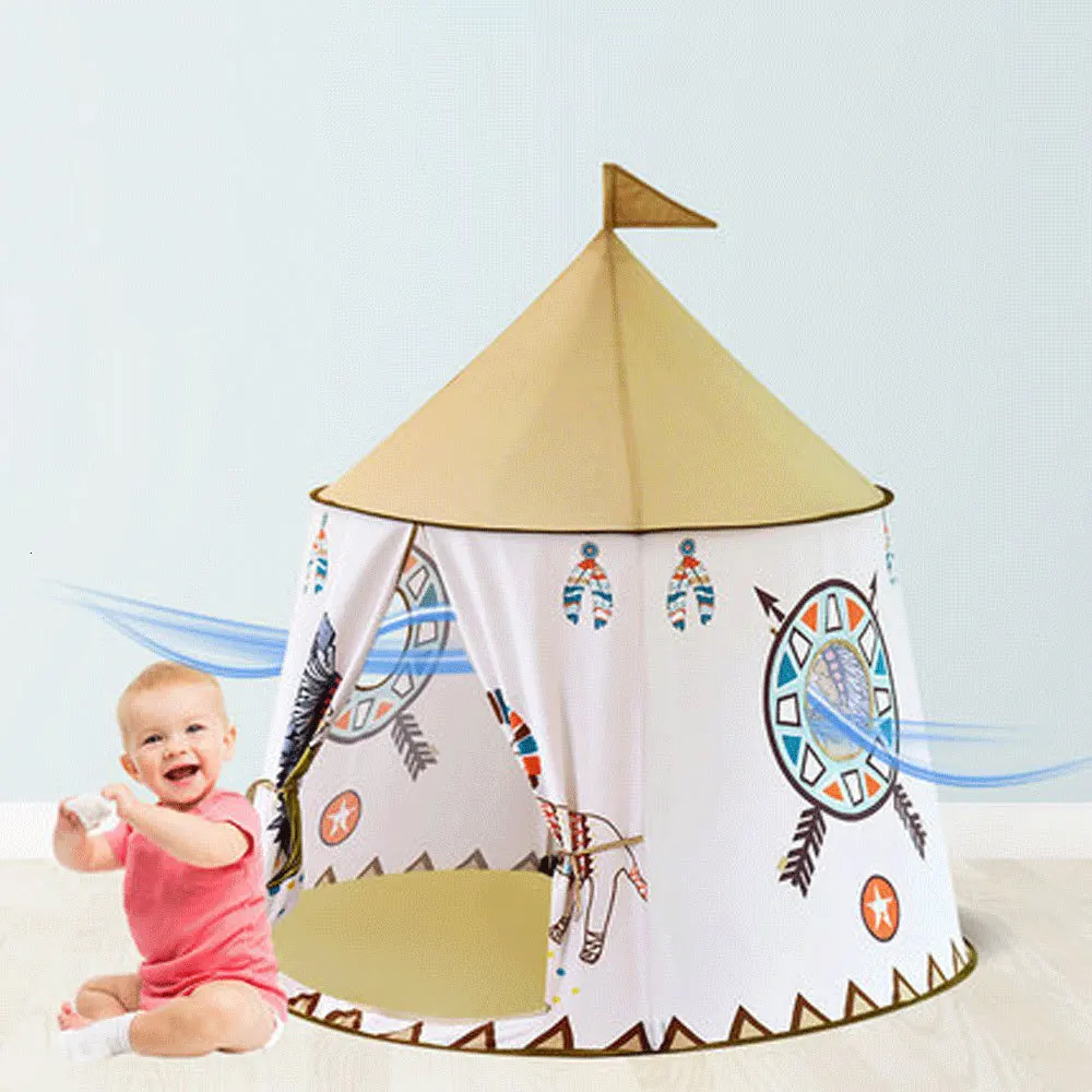 Детская складная палатка Tipi для детей, Детский игровой домик, вигвам, Замок принцессы, вигвам, Детская палатка с флагом, детская комната, игрушка