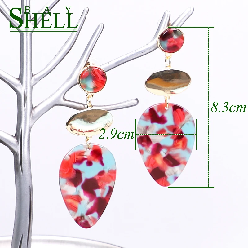 Серьги Shell Bay в стиле панк ювелирные изделия женские акриловые минималистичные