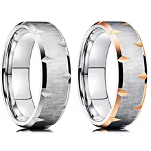 Męski srebrny kolor różany złoty Groove wolframowy pierścień karbidowy z polerowanymi krawędziami wielopłaszczyznowy męski pierścionek zaręczynowy rozmiar 6-13 tanie tanio FDLK CN (pochodzenie) STAINLESS STEEL Mężczyźni Metal TRENDY Obrączki ślubne ROUND Zgodna ze wszystkimi Poprawiające nastrój