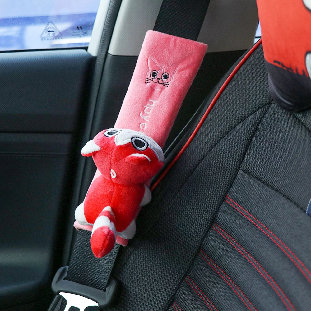 Funda Universal para cinturón de seguridad de coche, almohadilla de franela cálida para el hombro, protección de seguridad, Interior