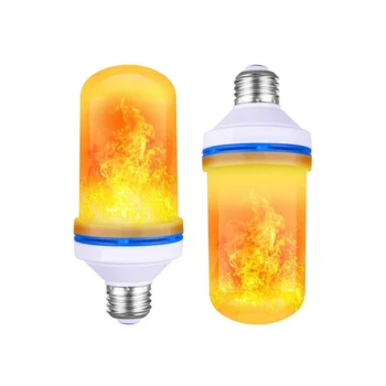 

E27 LED Flame Light Flame Effect Halloween Christmas Bulb Flashing Simulation Fire Light Yellow/blue Flame-E27 Blue Light