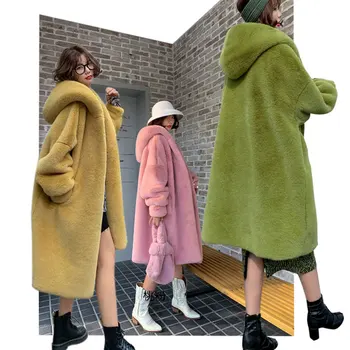

-30 degree Faux Fur Coat 2020 Winter Jacket Women OverCoat Luxury Winter Long Parka Thicken Warm Snow Waterproof Fur Coat Women