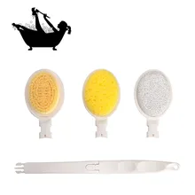 Мягкая кисть для тела с длинной ручкой, 3 в 1, складные мягкие макияжные кисти для теней, универсальная кисть для ванны, лосьон, аппликатор, уход за кожей, простое использование