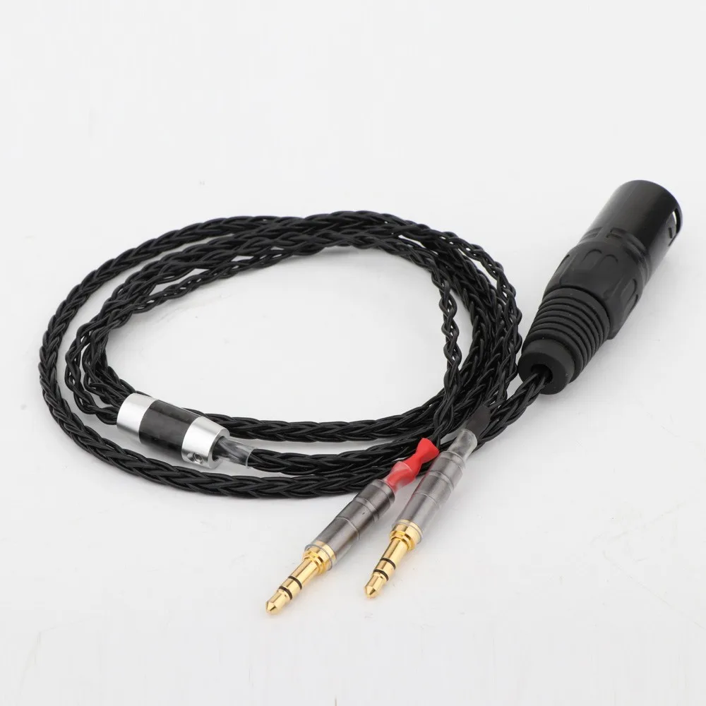 3 5mm Stereo Jack Audio Cable Silver for Headphone Amp Phone Head Fi cable