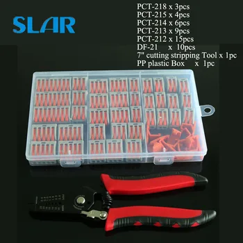 

47PCS Box Wire Connectors PCT 212 213 214 215 218 2-2 3-3 2 3 pin Mini Universal Bracket Terminal With Cutting Stripping Tool
