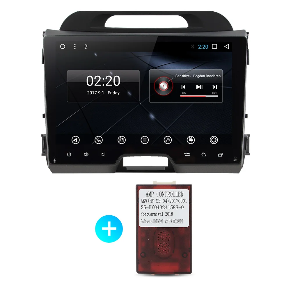 with canbus car dvd for KIA sportage 2011 2012 2013 headunit gps navigation 2 din car multimedia player Android 9.0 PX6 - Цвет: with canbus