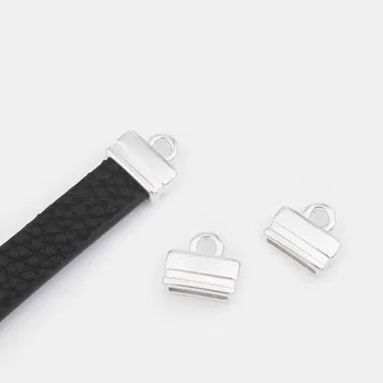 

20pcs Antique Silver Color 10x2mm Slider Spacer Beads Charms Fit 10mm 5mm Flat Leather Cords Bracelets & Bangles Jewelry Making