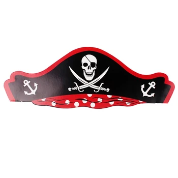 

24pcs Paper Hat Decorative Pirate Theme Halloween Party Supplies Paper Hat for Festival Halloween Birthday