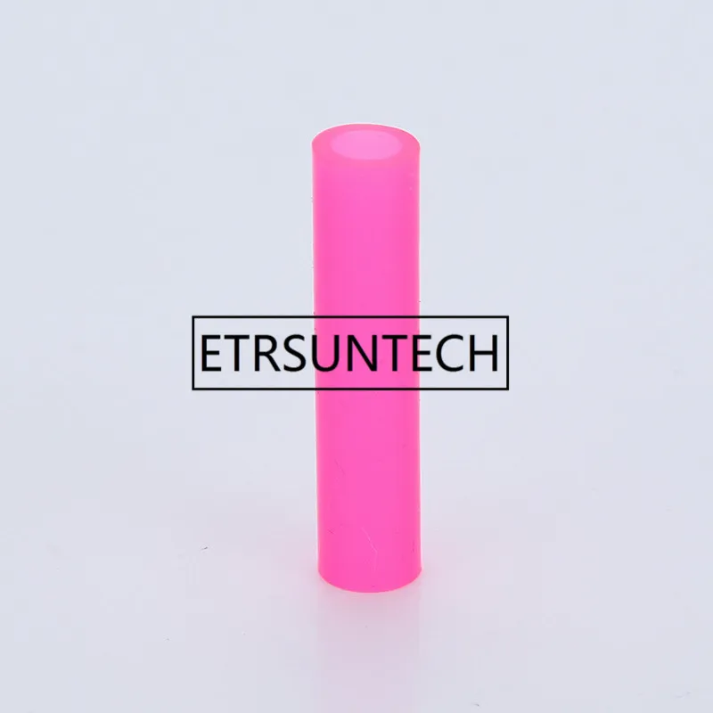 Pink S 400pcs Silicone Case Stainless Steel Straw Case Keep Clearning Bar Drinking Straws Silicone Protect Case Tools - Цвет: Pink S