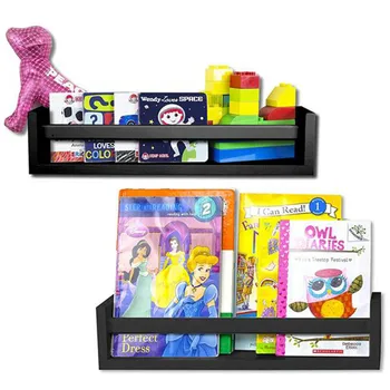 

Set of 2 Nursery Room Wood Floating Wall Shelves Wall Decor Bookshelf Toy Organizer Kitchen Living Room High Quality