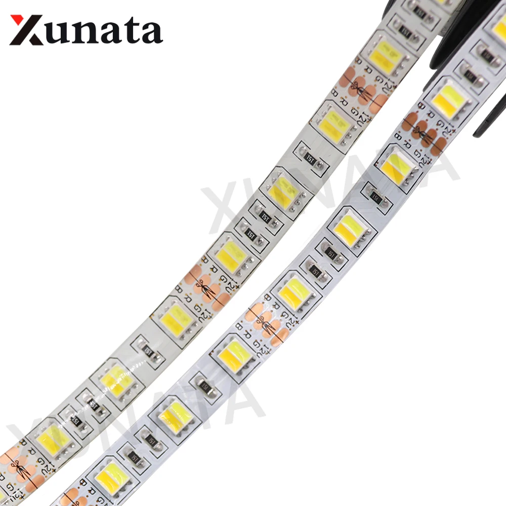 CCT Светодиодная лента DC12V 5050 водонепроницаемая гибкая 300LED двойная цветовая